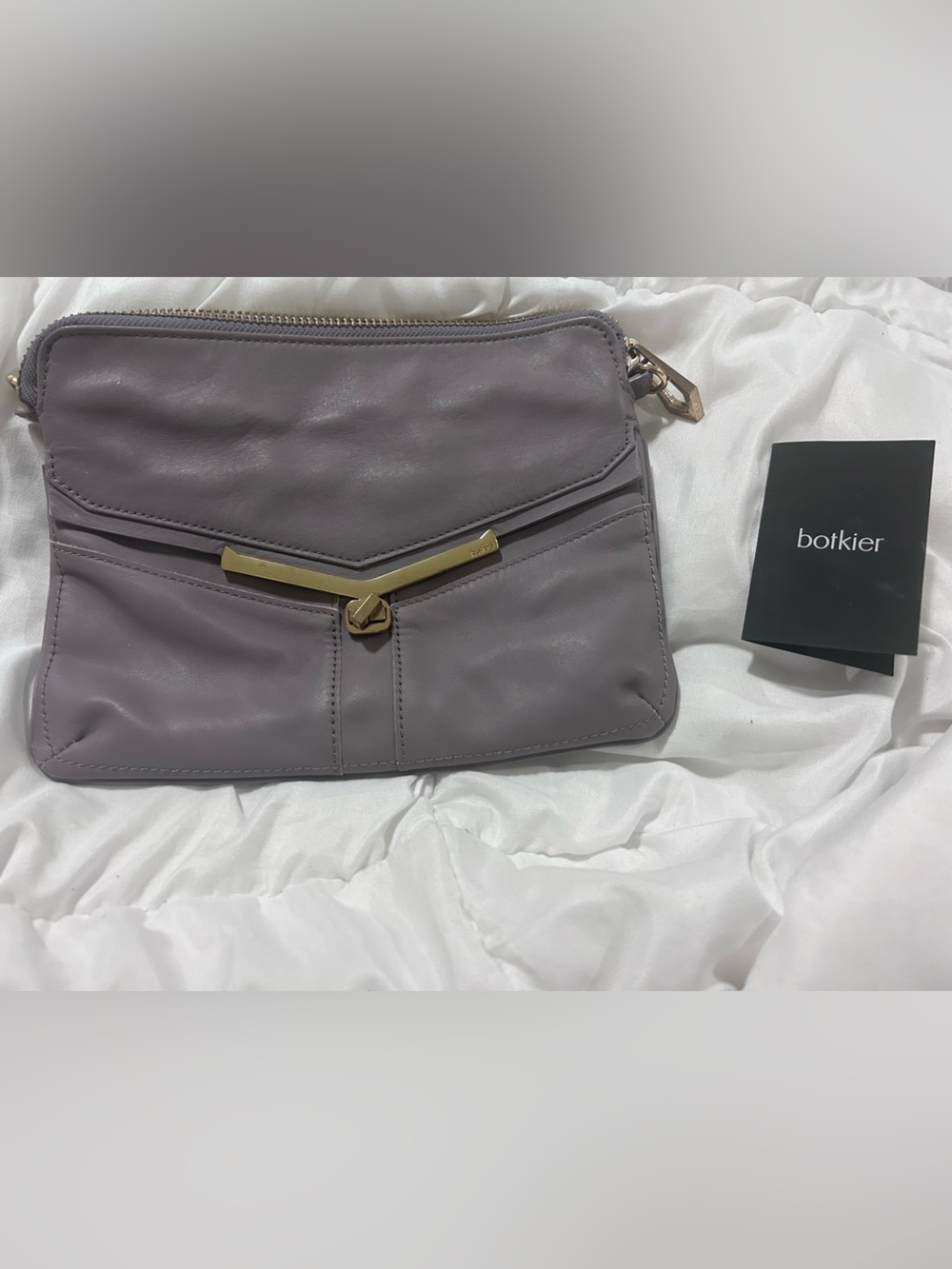 Botkier Envelope Crossbody Clutch with Gold Accent